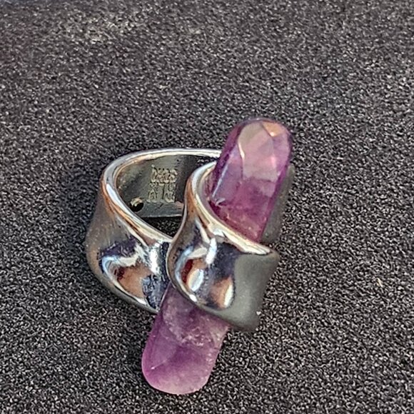 Robert Lee Morris  amethyst and silver ring - Picture 4 of 4